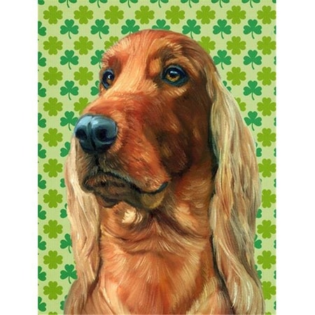 Irish Setter St. Patricks Day Shamrock Flag Garden Size